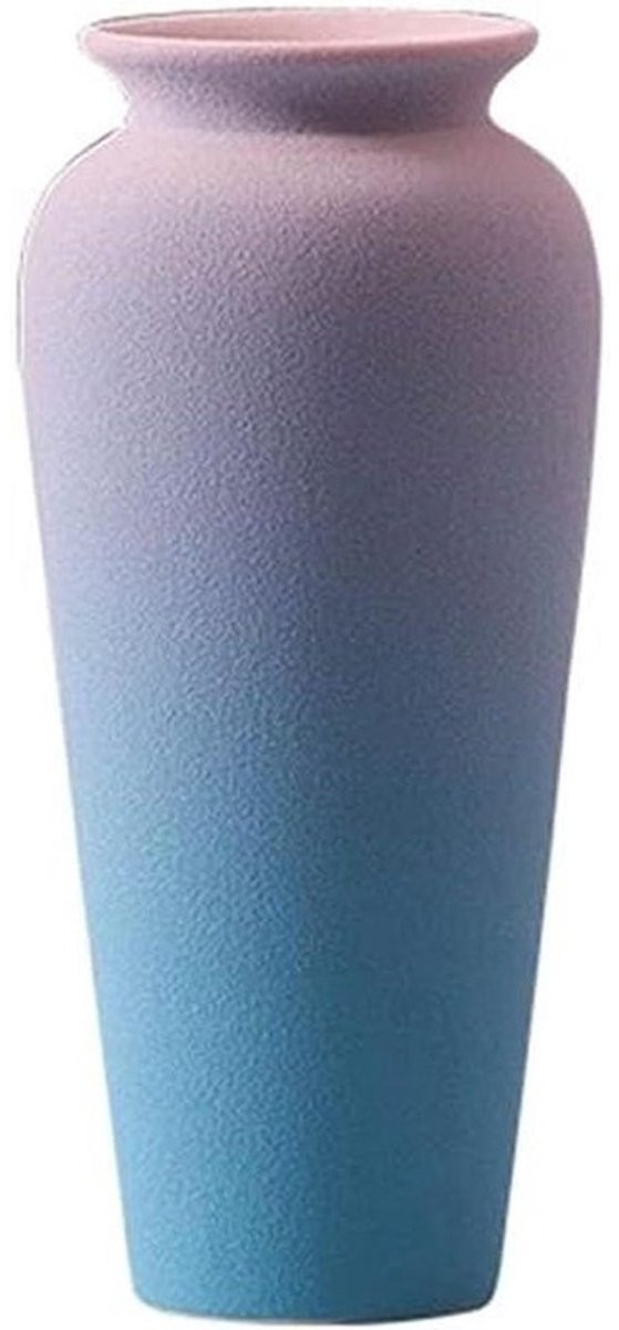 Decoratieve keramische bloemenvaas met gradiënt frosted finish en kleine mond
