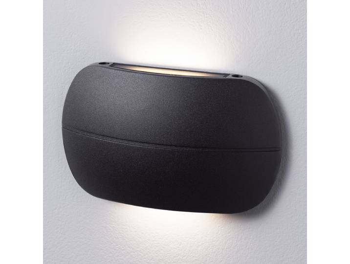 LED-Wandleuchte 18 x 11 x 3cm Schwarz/Schwarz