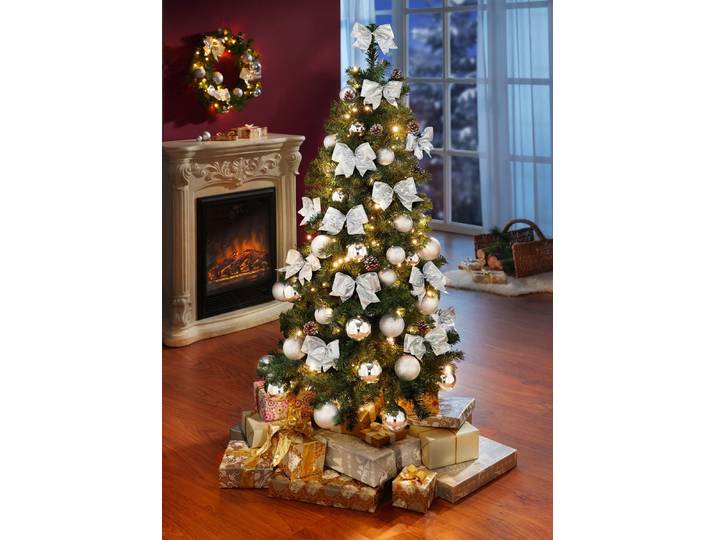 Beleuchteter Tannenbaum, Silber, Höhe ca. 180 cm, mit 220 LED-Birnchen