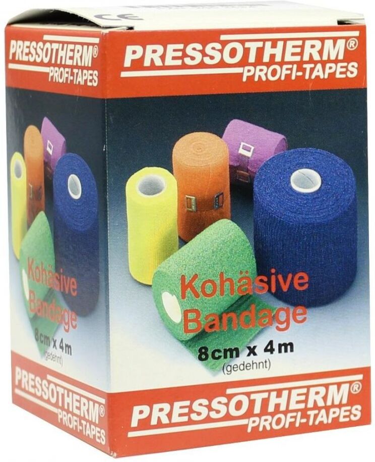 Pressotherm Kohäsive Bandage 8cmx4m gelb 1stk