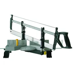 STANLEY Gehrungslade Metall mit Säge 560 x 95 mm justierbar Blatt-Spann-Schraube - 1-20-800
