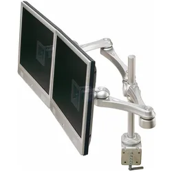 Roline LCD-Doppelarm Trägerstange 4G (Tisch, 27", 16 kg), Monitor Halterung, Grau, Silber
