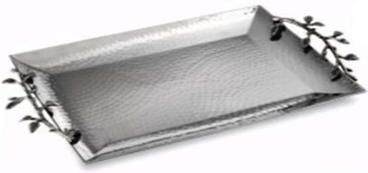 Elegance Heim Concept Sparkle Silver Leaf Rectangular Tray