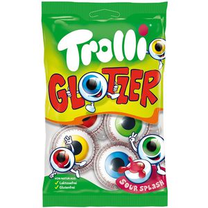 Trolli Schaumzucker Glotzer, mit Fruchtgummi & Füllung, gluten- & laktosefrei, im Beutel, 75 g, 4 Stück