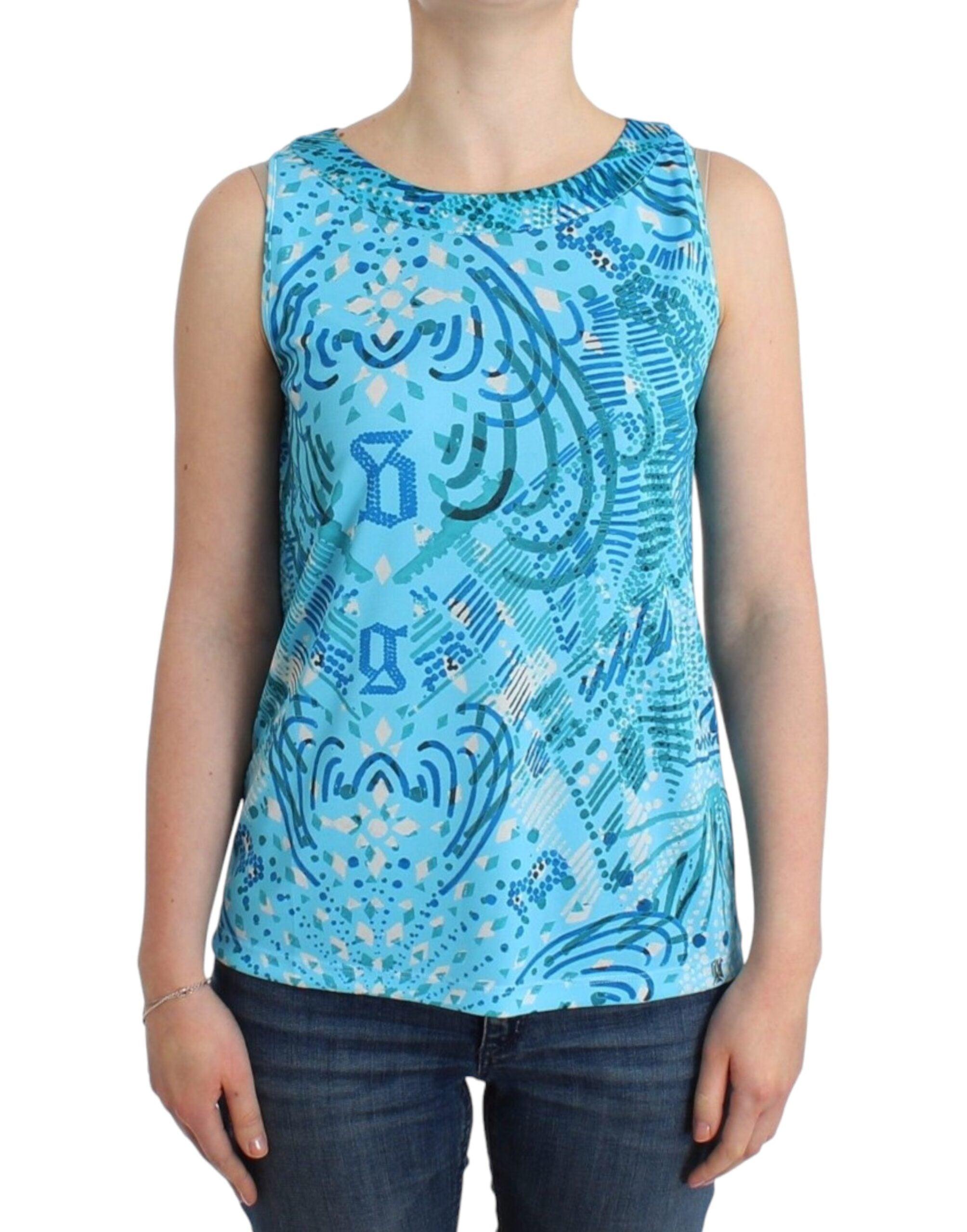 John Galliano Blauwe geprinte tanktop