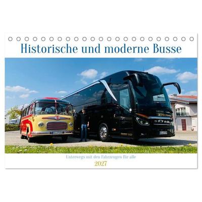 Historische und moderne Busse (Tischkalender 2027 DIN A5 quer), CALVENDO Monatskalender