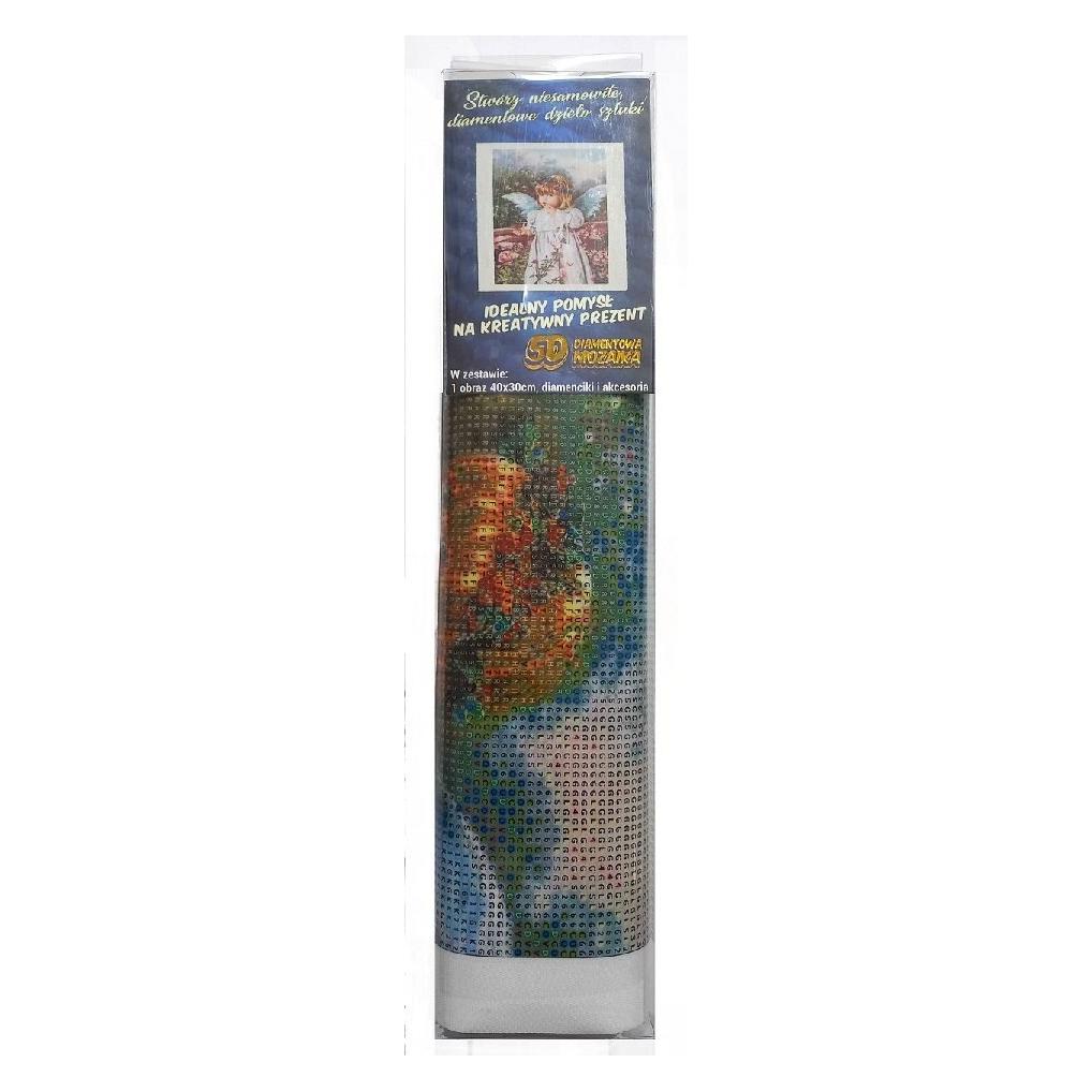Norimpex Diamantov kleiner Engel mit Blumen 30x40cm (NO-2000139)