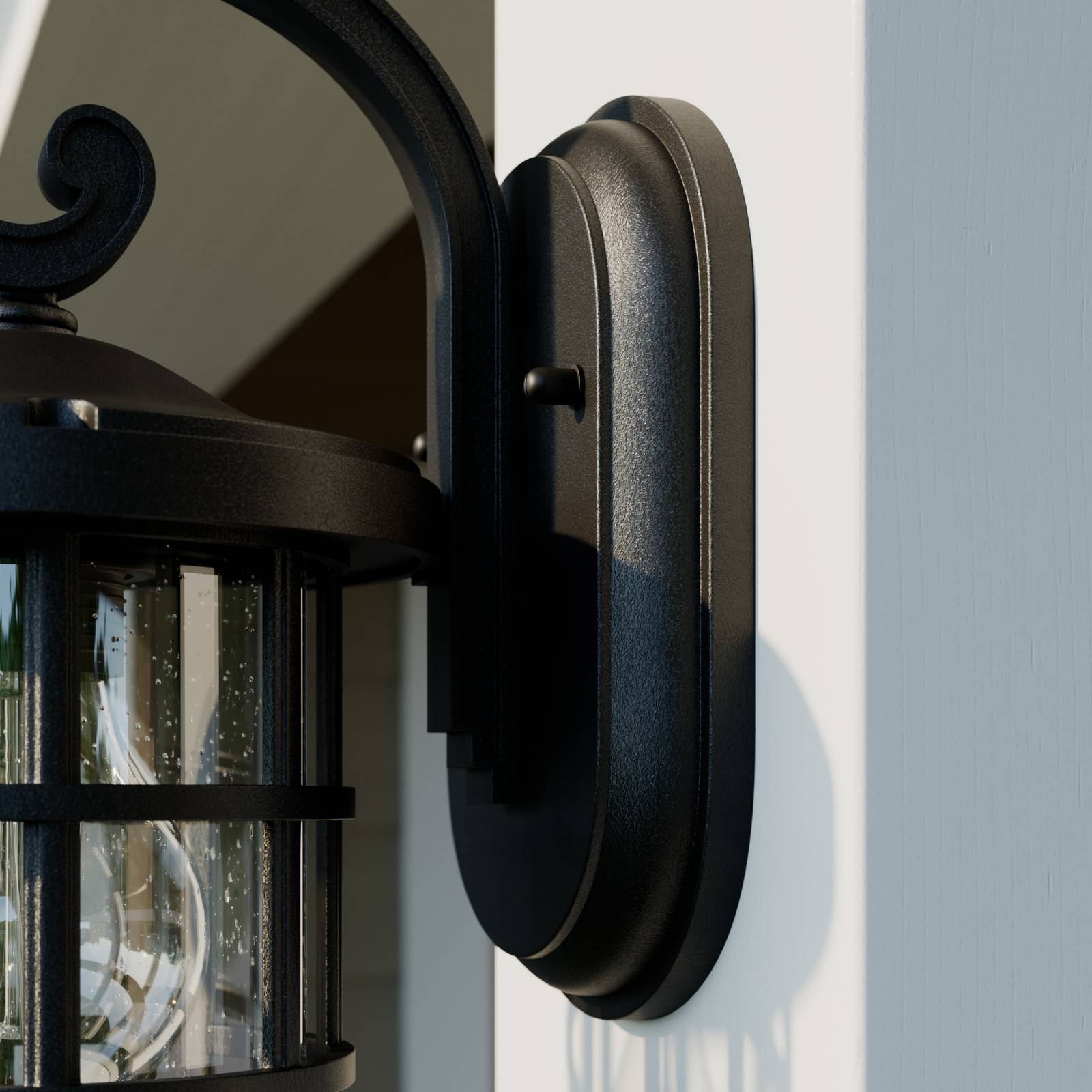 Outdoor Wall Light Ankea Lindby, dimmable, Black, Plastic, Antique, Outdoor Wall Light