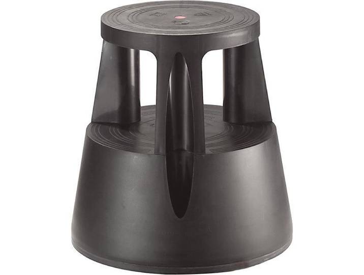 Twinco Marchepied roulant en plastique incassable - force 150 kg noir - Escabeau mobile Escabeaux mobiles Marchepied Marchepied rond