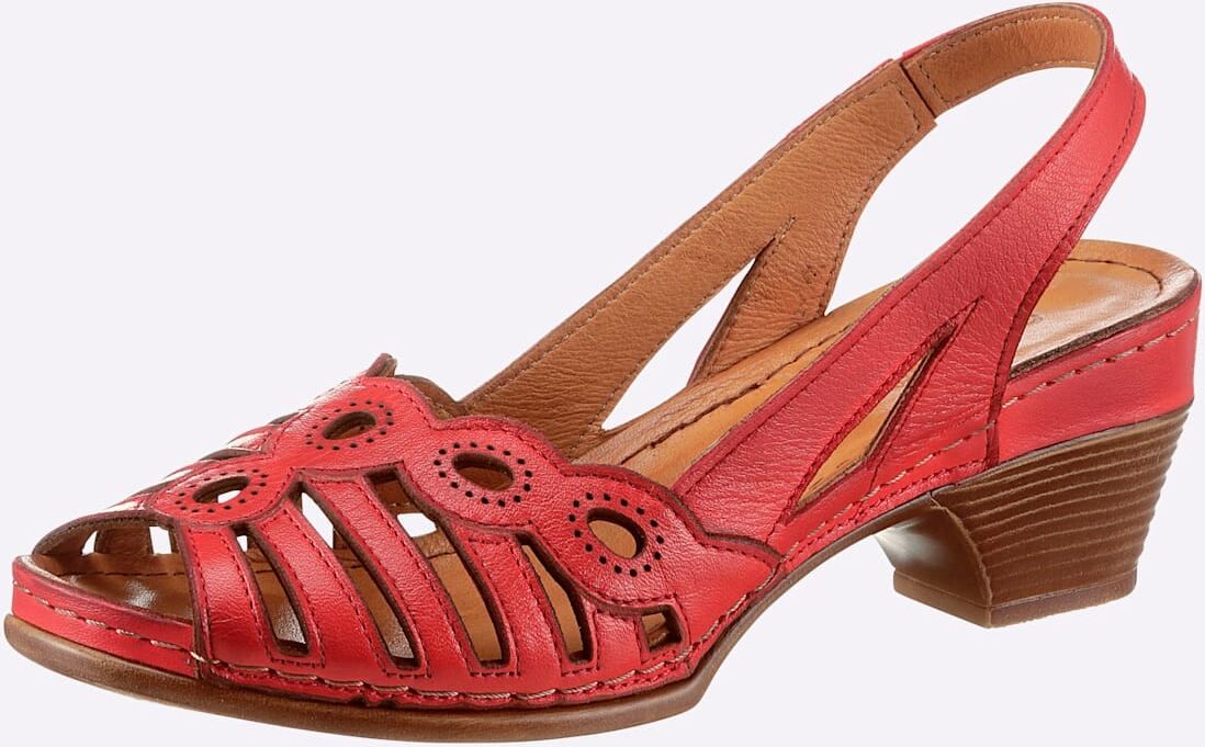 Sandale GEMINI, Damen, Gr. 40, rot, Glattleder, Schuhe Sandale rot 40