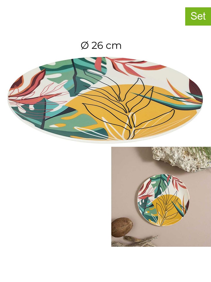Garden Spirit 6er-Set: Speiseteller ''Paradis Exotique'' in Bunt - Ø 26 cm - onesize
