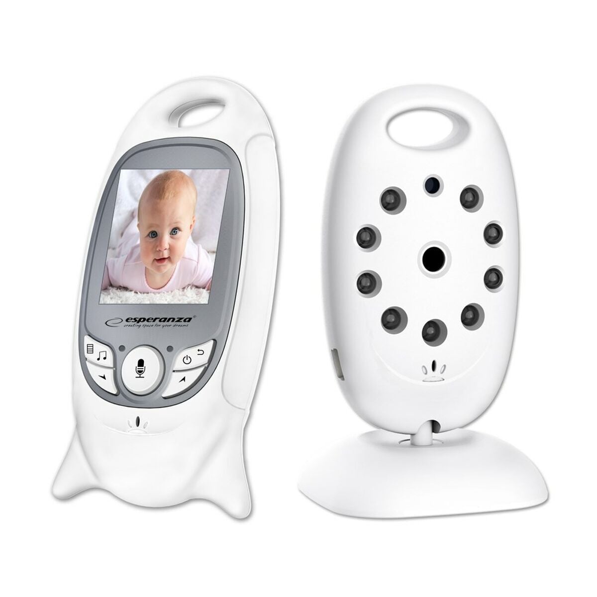 Esperanza EHM001 Babycamera met video-overzicht, bereik 260 meter, wit
