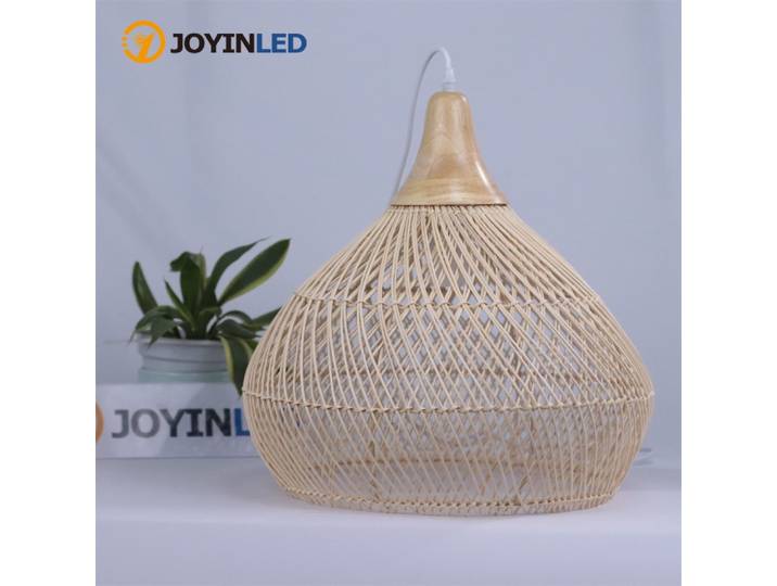 Lustre en rotin JOYINLED, lustre en rotin de bambou pour salle à manger, salon, chambre à coucher, design japonais rétro, lampe suspendue