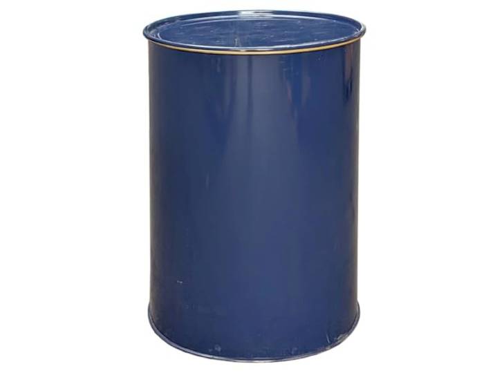 plasteo® 200 Liter Metallfass Tonne mit Deckel Stahlfass Ölfass Feuertonne Behälter Tonne Blechfass Stehtisch Brenntonne Ghettofass, Blau Grün Türkis Vielseitig einsetzbar (Ohne Spannring)