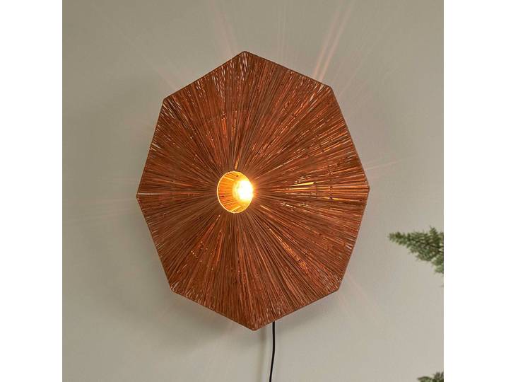 Design wandlamp Panama, bruin / roest, Woon-/ Eetkamer, Hout, Design, Wandlamp design