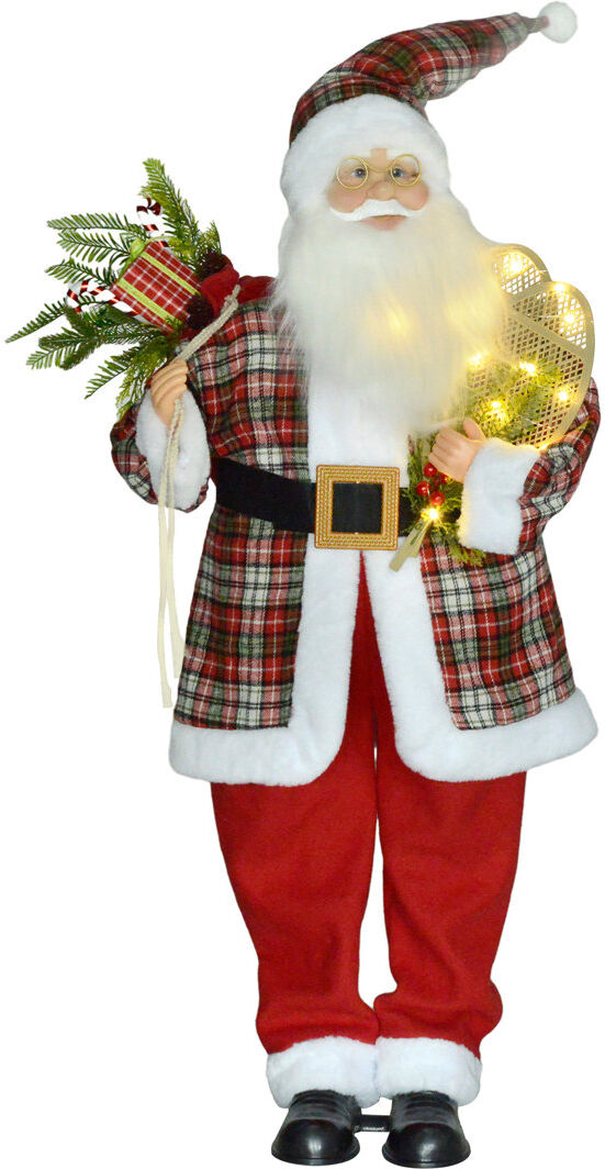 The Seasonal Aisle HOMCOM 133cm Animated Santa Claus w/ Sound Activated Festive Music for Party Red 120cm H X 52cm W X 34cm D