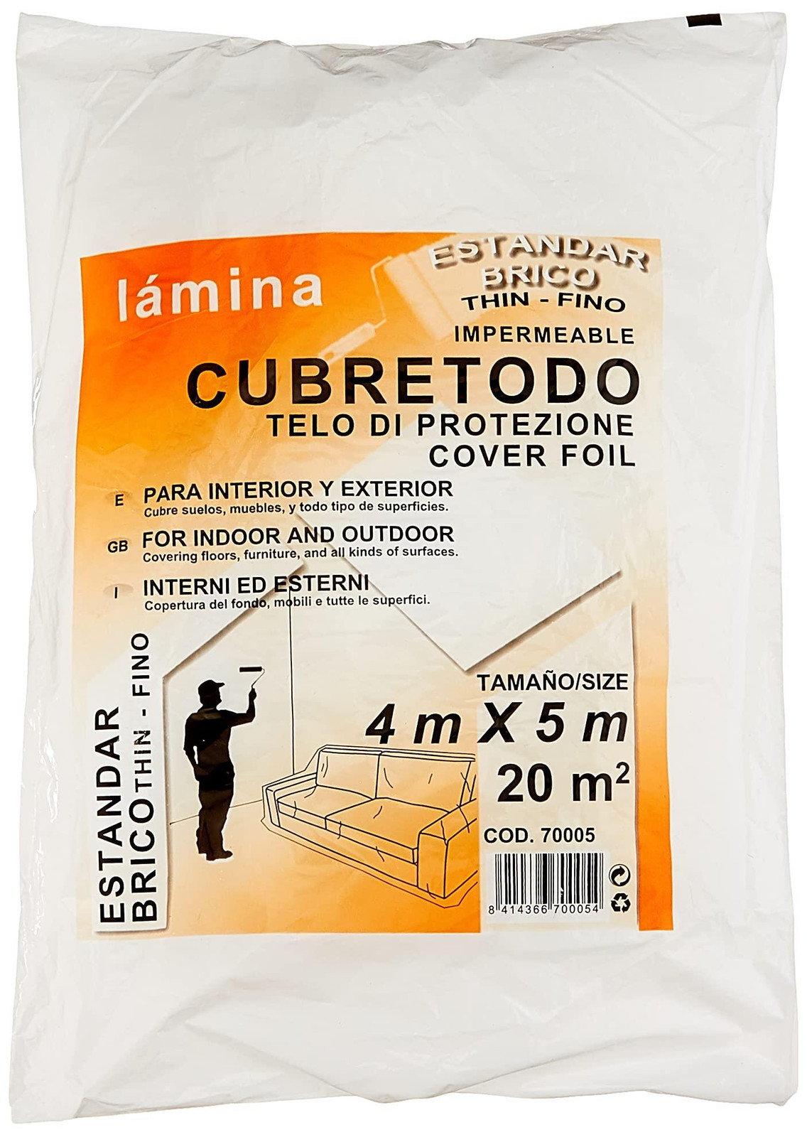 Rodapin BRICO Standaard folie, 4 x 5 meter