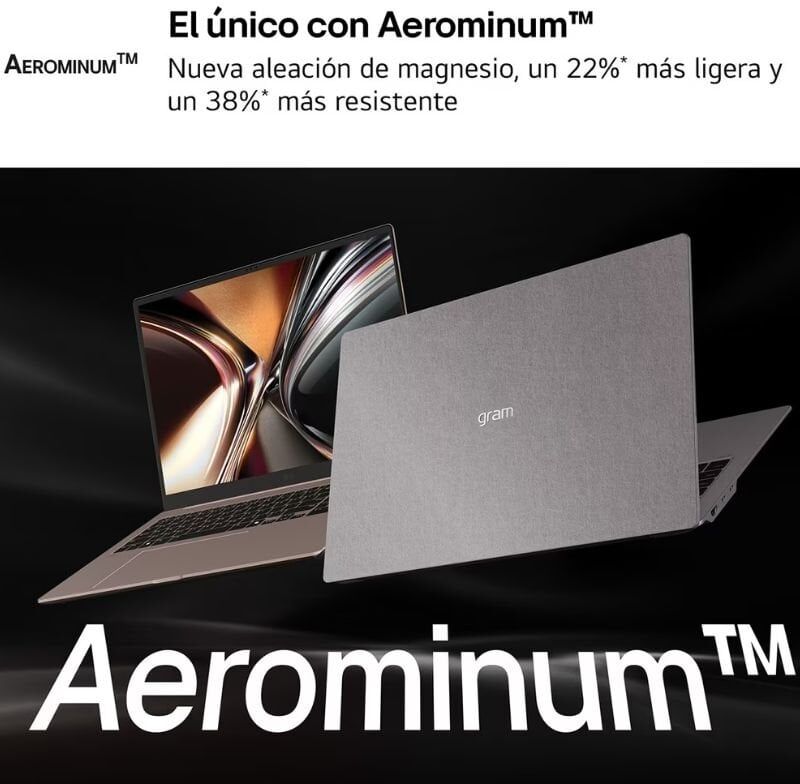 Portátil LG Gram Pro 16ZD90U-G.AX85BN Intel Core Ultra 7-355/ 32GB/ 512GB SSD/ 16'/ Sin Sistema Operativo
