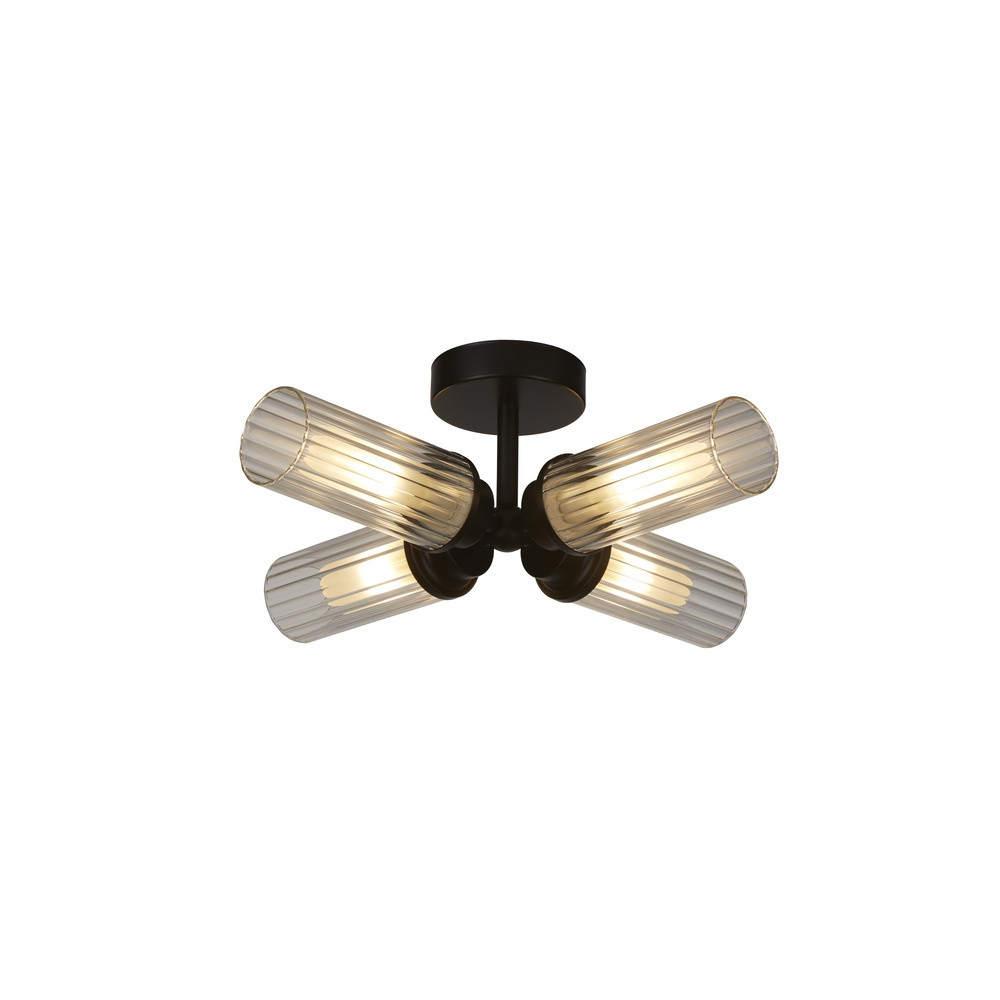Searchlight Imperial 4-lichts plafondlamp zwart