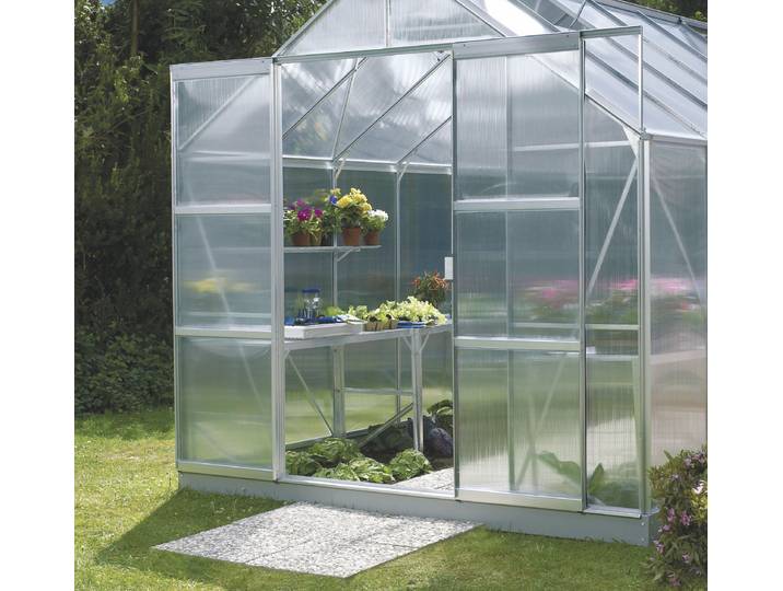 Schiebetür VITAVIA, transparent (türerweiterung mer o. glas, alu), B:60cm, Aluminium, Türen, Schiebetür, Für alle Merkur-Gewächshäuser mit Hohlkammer-Verglasung