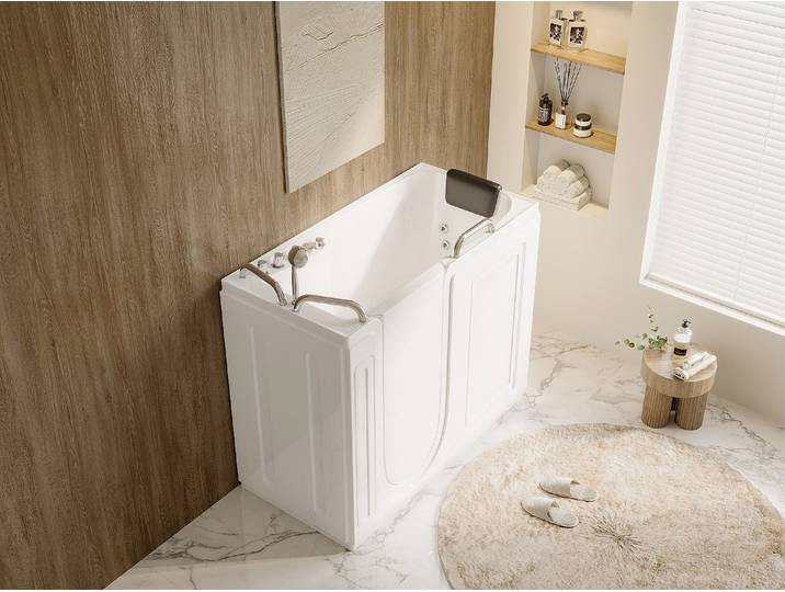 Whirlpool-Badewanne mit Tür 134,5 x 67,3 x 106 cm Sitzplatz 1 Person 355 L BURAM