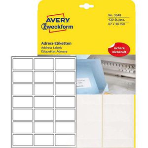 Zweckform Avery  3348 Etiketten weiß 67 x 38mm, 420 Stück