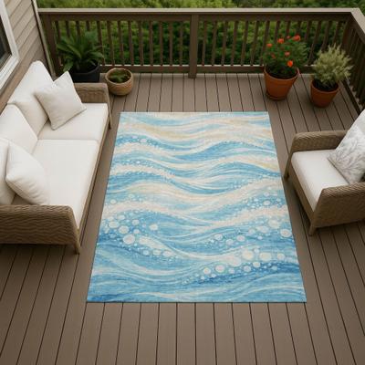 Addison Rugs Machine Washable Indoor/ Outdoor Ocean Wave Chantille Rug
