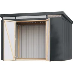 Karibu Metall Gerätehaus Iridium anthrazit Doppeltür B 290 x T 209 cm (Iridium 3)