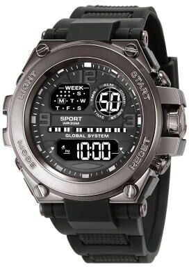 Uplift Picks Mens Digital Sports Watch With Stopwatch And Calendar black Gray