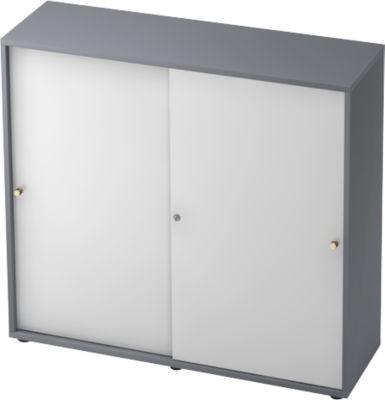 Schiebetürenschrank TOPAS LINE, 3 OH, graphit/weiß