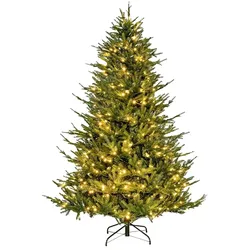 COSTWAY 180 cm künstlicher Weihnachtsbaum, beleuchtet, klappbarer Weihnachtsbaum mit 8 Lichtmodi