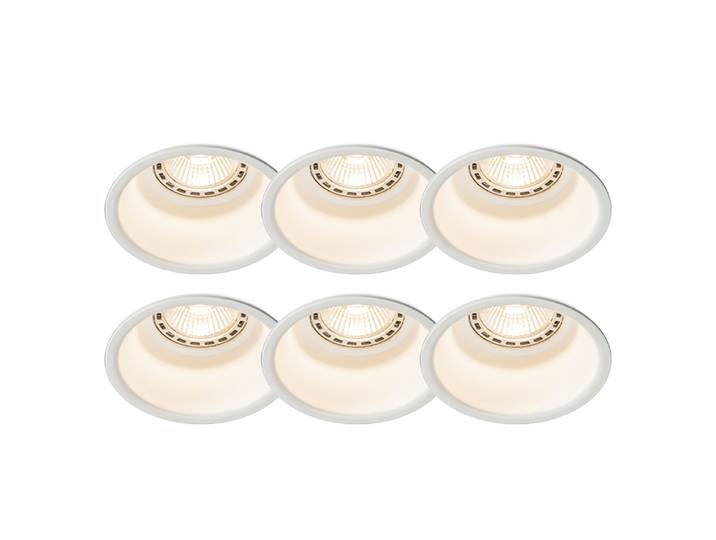 Lot de 6 spots encastrés modernes blancs - Dept