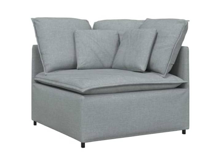 KTHLBRH Modulares Sofa hellgrau mit Kissen, 2 Abschnitte Stoff 100 % Polyester, Gestell aus Metall, Füllung aus Schaumstoff, 200 x 100 x 64 cm
