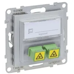 Legrand 765289 SEANO SC/APC Monomode Glasfaser-Steckdose, 2 Glasfaserkabeln, Duplex Adapter, AL