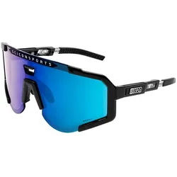 Scicon, Herren, Sportbrille, Aeroscope cykelbriller Black Gloss Multimirror Blue (Black Gloss, Multimirror Blue), Mehrfarbig
