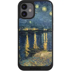 Nivocase Handyhülle für Apple iPhone 12 mini Hülle NIVOpure Case Schwarz Kunst Malerei (Apple iPhone 12 mini), Smartphone Hülle, Schwarz