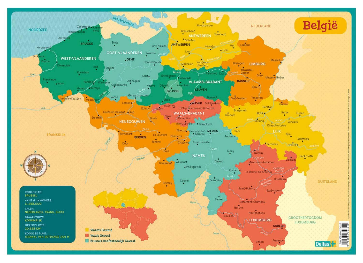 Deltas Educatief informatieblad - Kaart van België