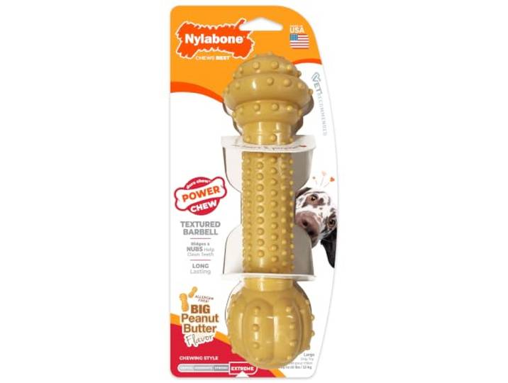 Interpet NBC905PEU Nylabone kauwspeelgoed voor extreme kauwers, halter - pindakaas, XL