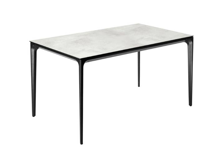 VEGA Outdoor-Tisch Linero rechteckig 138x80x72 cm (LxBxH); Platte steingrau, Gestell schwarz; rechteckig