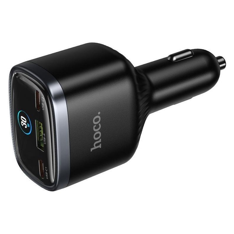 Hoco Autoladegerät USB-A + 2xUSB-C PD QC3.0 93 W Z70 schwarz (6942007683630)
