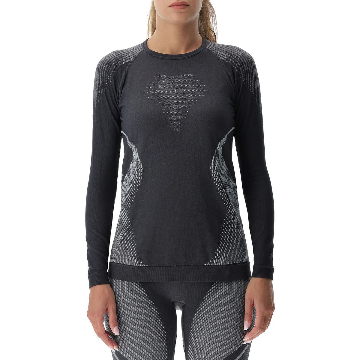 Uyn Woman Evolutyon Comfort Underwear Shirt Long Sleeve charcoal/white/light grey (G930) XS U100264-G930-XS