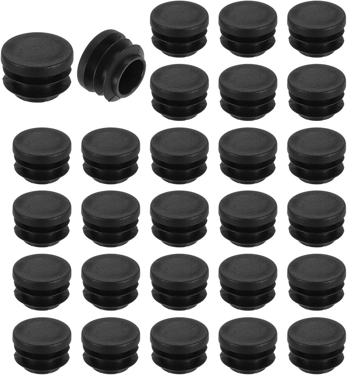 28 Stuks Ronde Dekkapjes Zwart - Blindstoppen van Polyethyleen voor Meubelpoten en Stoelen - 19mm
