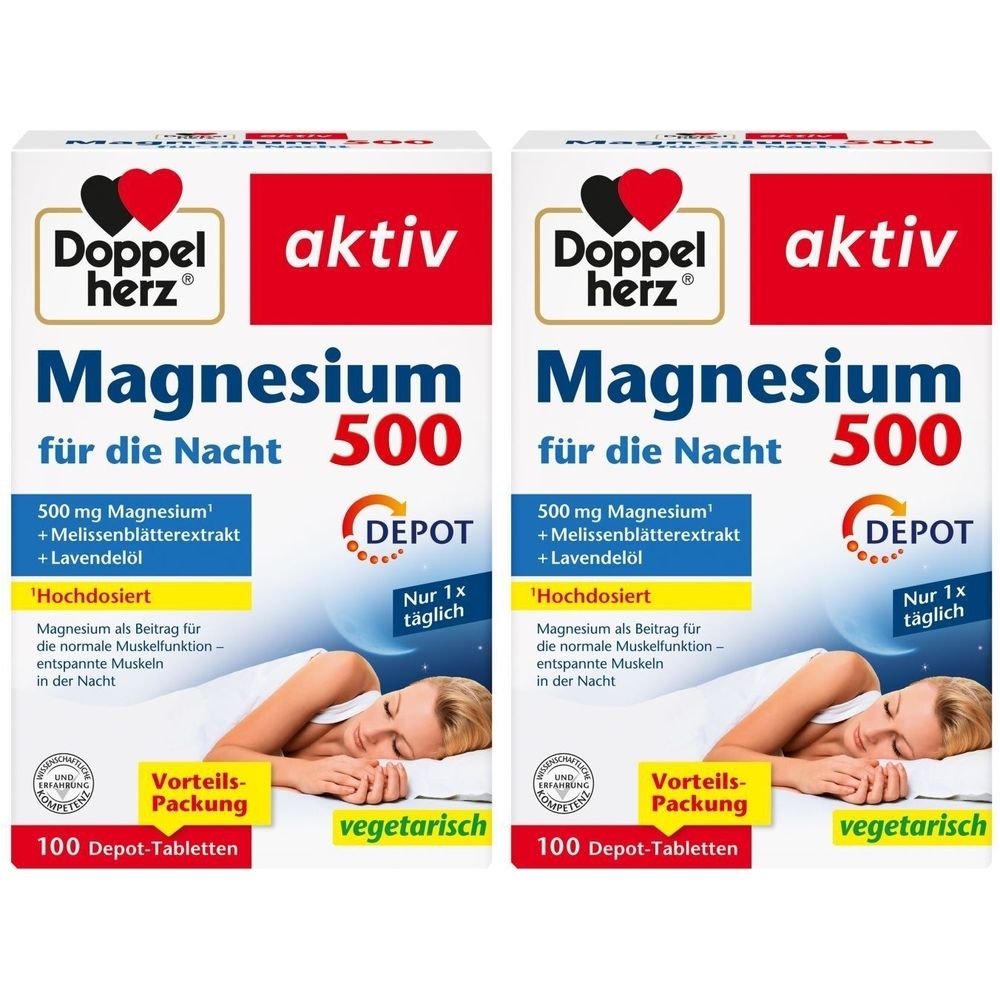 Doppelherz Magnesium 500 für die Nacht Tabletten 2x 2x100 St