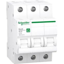 Schneider Electric, Schutzschalter, SE R9F24310 Leitungsschutzschalter Resi9 3P, 10A, C Charakteristik, 6kA