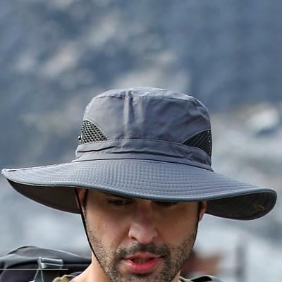 LightInthebox Men's Bucket Hat Sun Hat Fishing Hat Boonie hat Hiking Hat Black Navy Blue Polyester Mesh Streetwear Stylish Casual Outdoor Daily Going out Plain UV Sun Protection Sunscreen Quick Dry Lightweight