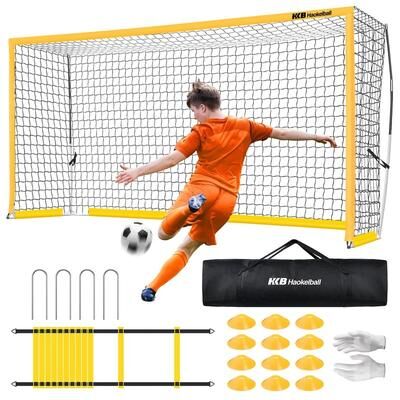 Haokelball 12x6ft Portable Soccer Goal Net for kids Teens Adults