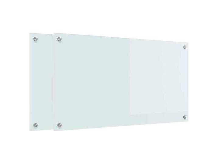 Moderne Crédence de cuisine 2 pcs Blanc 90 x 50 cm verre trempé Ustensiles & accessoires de cuisine @EU52287