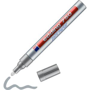 Edding Lackmarker 750, wasserfest & permanent, silber, Rundspitze 2 - 4 mm, glänzend