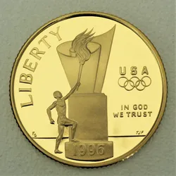 Goldmünze 5 Dollar "Olympia Fackel" 1996 (PP) (USA)
