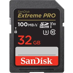 Sandisk Extreme PRO UHS-I (32 GB, SDHC, U3, UHS-I), Speicherkarte, Schwarz, Rot